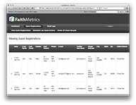 Screenshot of Admin Guest Records